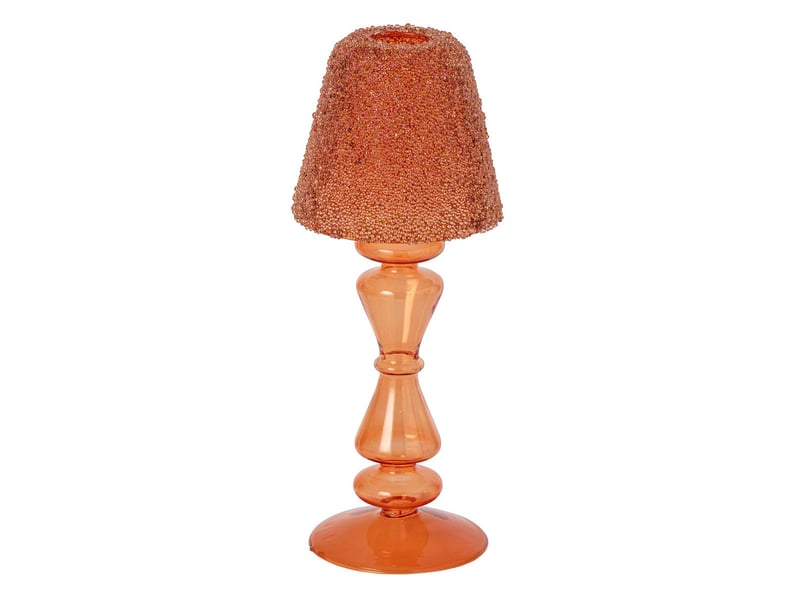  Photophore lampe en verre silje 26cm orange  - Conforama A