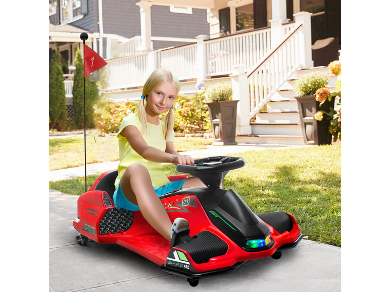 Kart électrique pour enfants 12 v avec mode drift 8 à 12 ans rouge  - Conforama C
