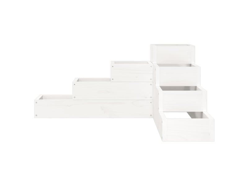  Jardinière - bac à fleurs 4 niveaux 80,5x79x36 cm blanc bois de pin massif  - Conforama D