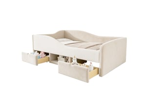 Lit combiné 90x190 cm <strong>HAVRYA</strong>  <strong></strong> coloris beige
