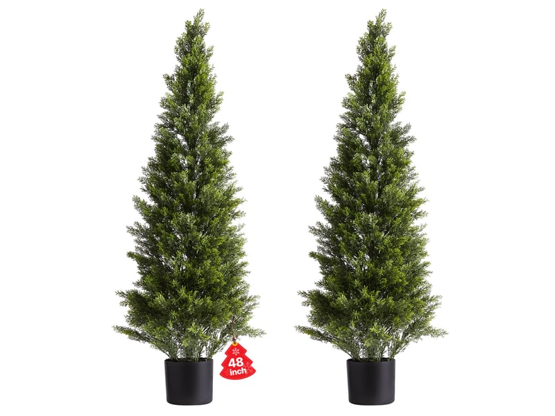 Vevor arbre topiaire artificiel en cèdre faux pin plante déco lot de 2 1219 mm