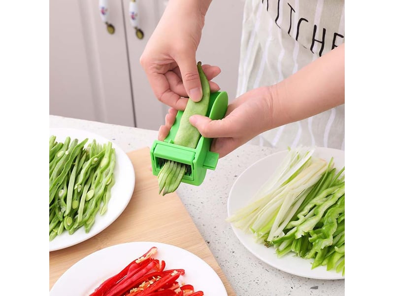  Coupe-haricots vert,coupe haricots verts facile à prendre en main pour une préparation des légumes sans effort ustensile de cuisine léger (vert) CSTY-0010091TY - Conforama E