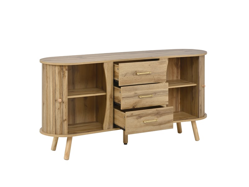  Ensemble 3 pices meuble tv table basse et buffet - meuble tv 160x36cm - table basse 108x50cm - buffet 150x36cm-nature Bubbly Shop - Conforama A