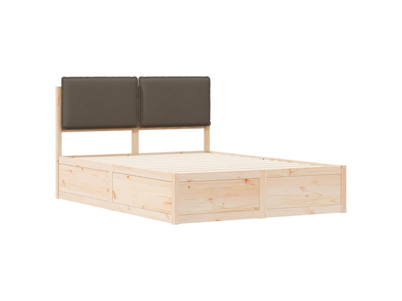  Lit double- lit adulte -  cadre de lit avec tête de lit rembourrée taupe 150 x 200 cm  - Conforama C