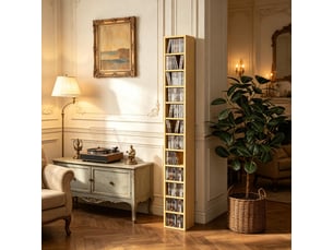 Bibliotheque coloris naturel 12 étagère(s) <strong>KORFEE</strong> <strong></strong> - 11.5 cm x 21 cm