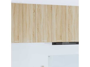 Meuble de rangement cuisine, armoire suspendue chêne sonoma et blanc 40x31x80cm
