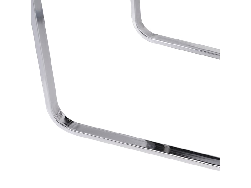 Chaise de salle à manger en velours gris, lot de 2, dossier losanges, piètement luge métal argenté, style moderne - Conforama E
