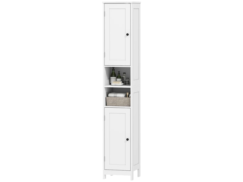  Colonne de salle de bain 2 portes et niches mdf blanc 30 x 30 x 170 cm  - Conforama B