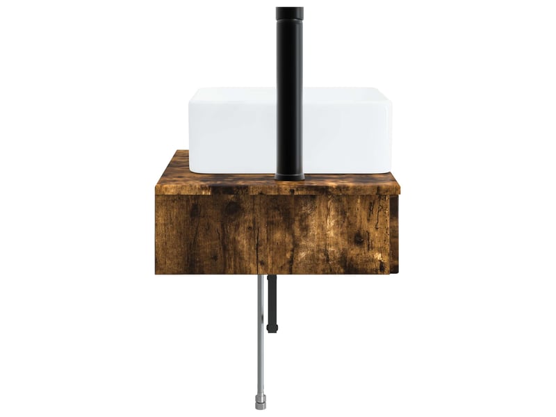 Basin de lavage mural, lavabo chêne fumé 50x41x39 cm - Conforama D