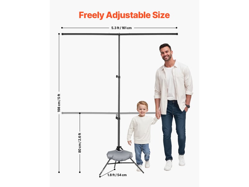  Vevor support toile fond 154x198 cm, acier, 3 barres.  - Conforama C