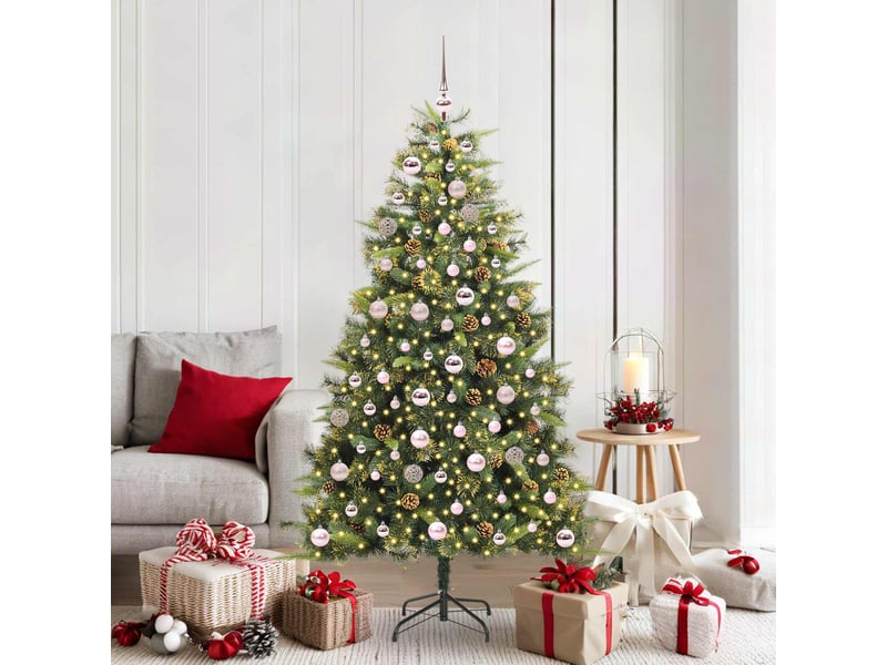 Sapin de noël - arbre de noël artificiel avec branches pliables et cônes 180 cm  - Conforama B