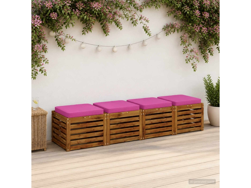 Lot de 4 coussins de siège, coussins d'assise vught 100 % polyester rose cf60729 - Conforama B