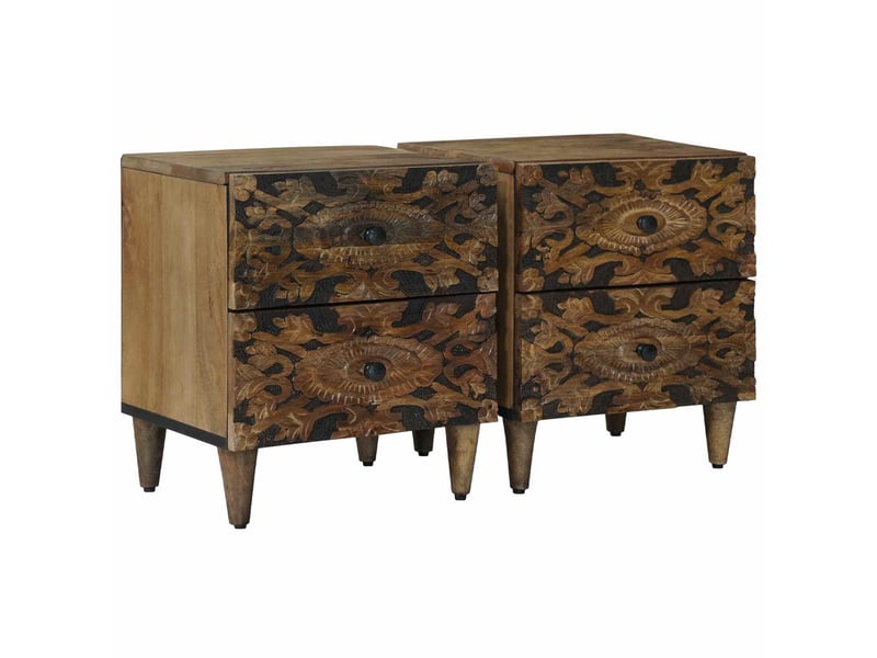  Table de chevet avec tiroir 2 pièces marron 40 x 33,5 x 46 cm  - Conforama B