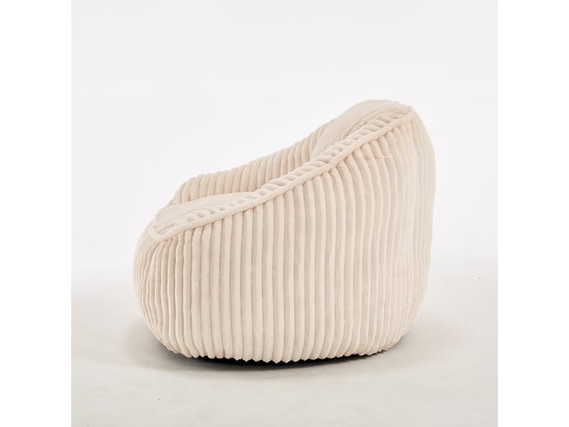  Pouf fauteuil en velours côtelé avec mousse à mémoire de forme, doux et confortable  - Conforama D