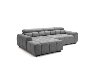 Canapé d'angle aldo avec fonction couchage, côté gauche, tissu salvador wr, gris (14)
