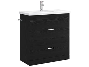 Ensemble de mobilier de salle de bain chêne noir shl5243
