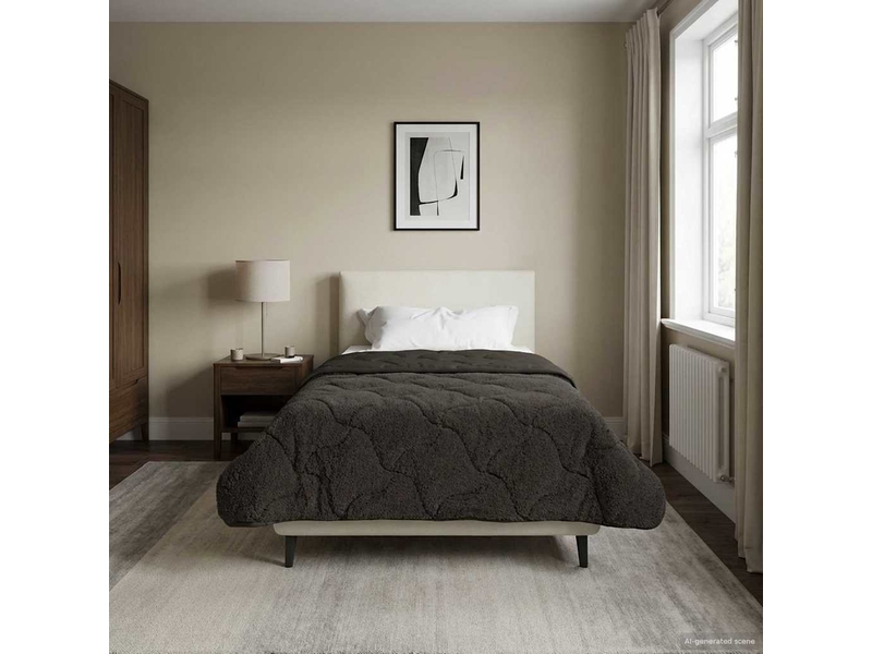  Duvet d'hiver - couette 155 x 220 cm hiver - couette anthracite respirant  - Conforama D