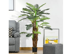 Palmier artificiel 160 cm – vert – 36 branches façonnables avec pot lesté pour intérieur et extérieur