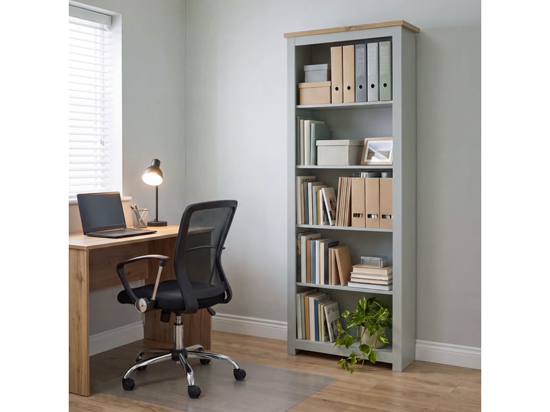 Bibliothèque arlington, étagère autoportante, rangement, salon, 175x60x24cm, 5 niveaux, gris 3331277 - Conforama D