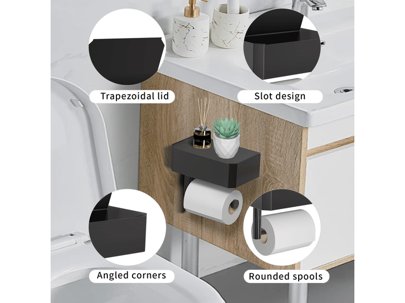 Porte papier toilette, support papier toilette, derouleur papier wc, derouleur papier toilette murale - Conforama E