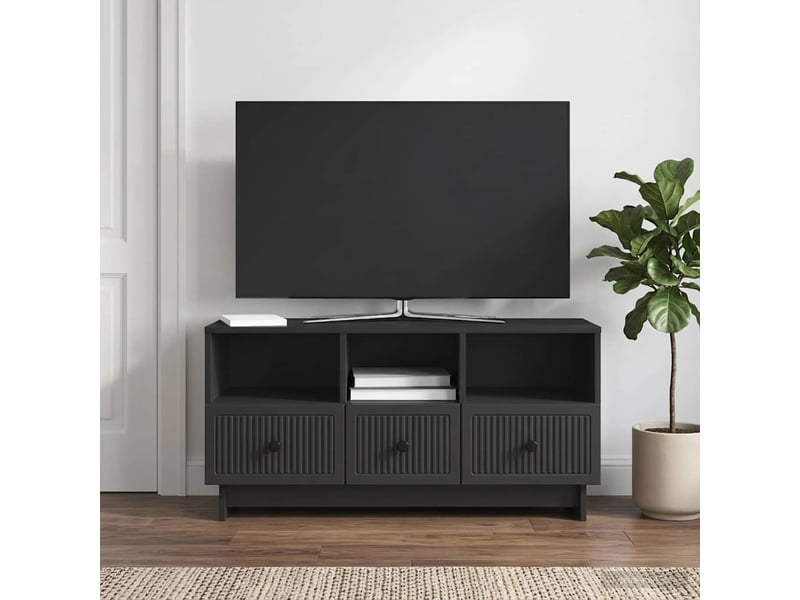  Meuble tv - banc tv - meuble de rangement avec tiroir noir 102 x 34,5 x 50 cm bois d'ingénierie  - Conforama B