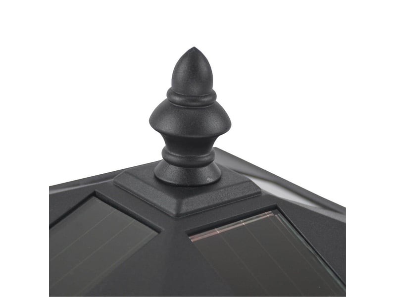  Lampadaire lanterne solaire d'extérieur 15 x 15 x 120 cm noir en plastique, éclairage led pour jardin et allée  - Conforama E