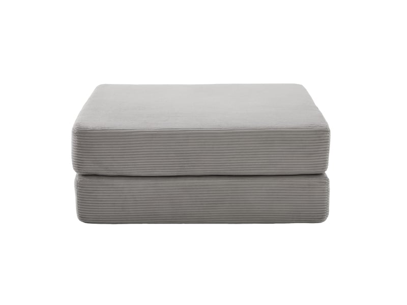  Pouf convertible en lit velours côtelé gris clair 109 x 95 x 43 cm W2845P435666 - Conforama A
