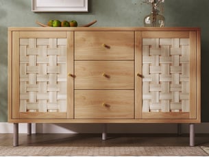 Buffet 2 porte(s) 3 tiroir(s) <strong>BGSRYAO</strong> <strong></strong> - 120 cm coloris marron