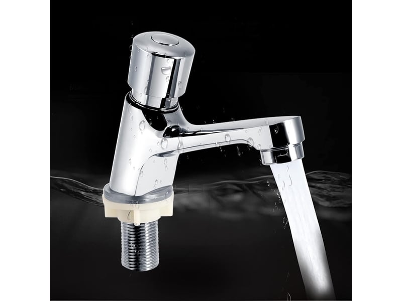  Cuisines robinet de lavabo de salle de bain baignoires robinet à fermeture automatique robinet de retard pour economiser l'eau  - Conforama D