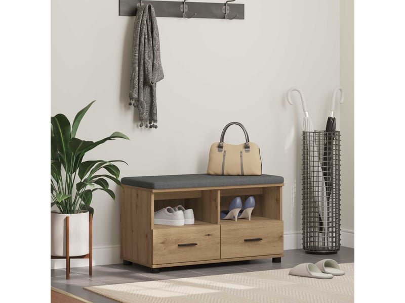  Banc d'entrée, banc interieur chêne artisanal 80x38x46 cm shl62578  - Conforama B