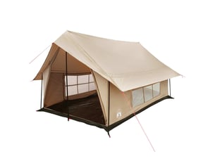 Tente de camping, tente cabane crème 340x246x210 cm polycoton