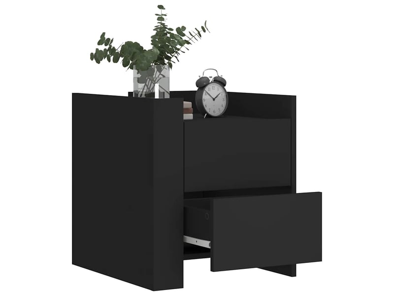  Table de chevet - cabinet de chevet - table de nuit noir 45x50x50 cm bois d’ingénierie  - Conforama B