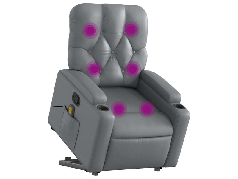 Fauteuil inclinable de massage, fauteuil relax gris similicuir shl86772 - Conforama C