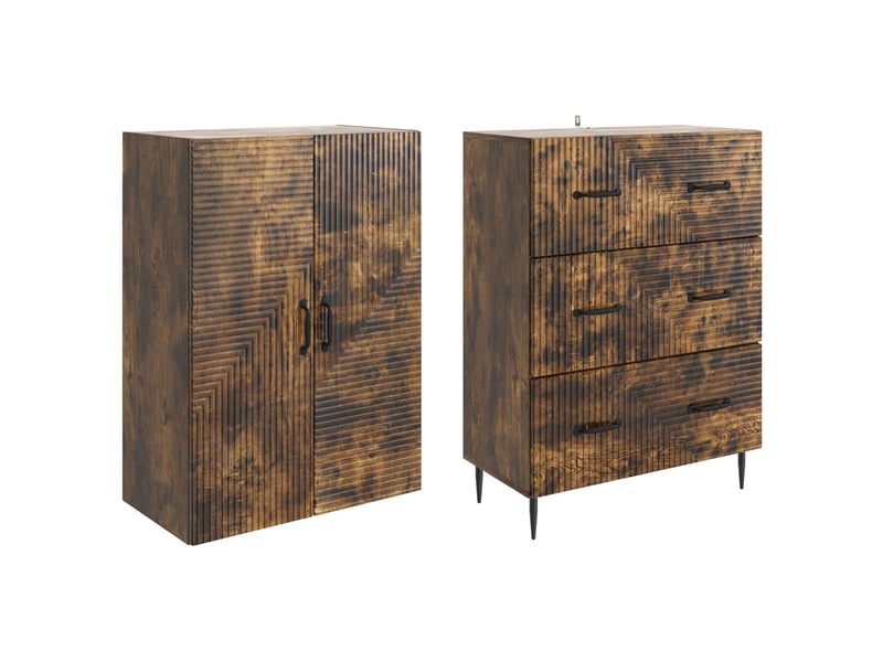 Ensemble de meubles 2 pcs, rangement de salon 66 x 34,5 x 90 cm bois d'ingénierie shl1871 - Conforama D