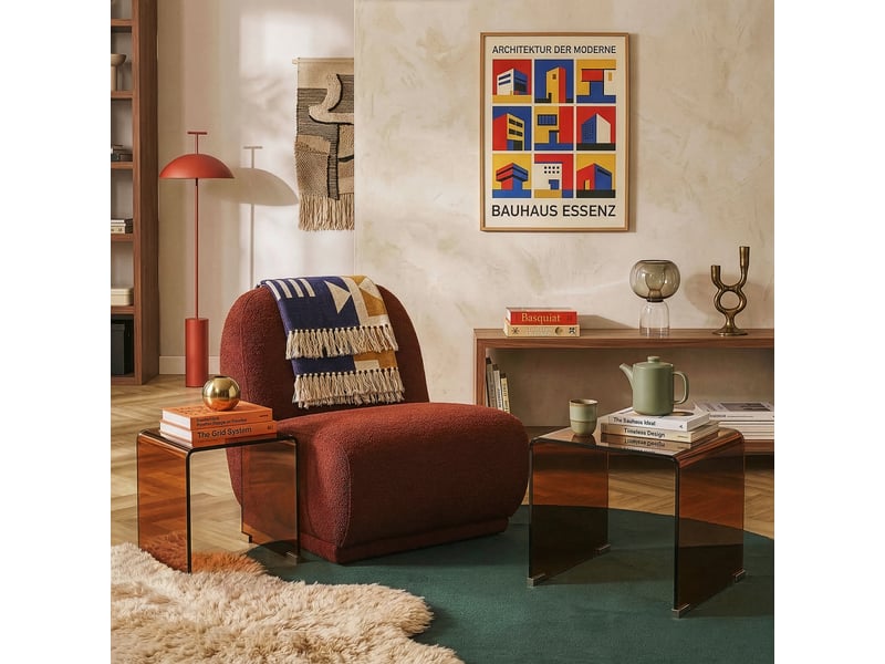  Ensemble de 2 tables gigognes kariengem marron [en.casa]  - Conforama D