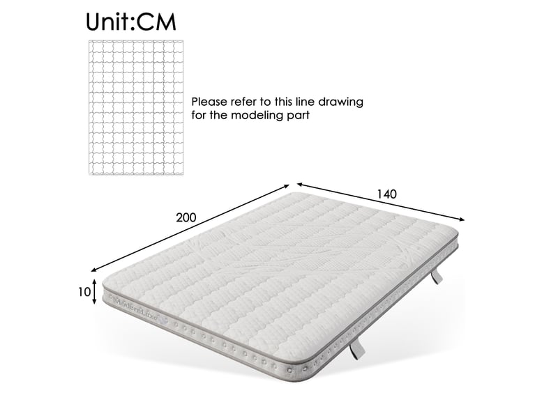  Matelas à ressorts ensachés 140x200 cm,fermeté h3,7 zones de confort,mousse froide,certifié oeko-tex,10 cm,livré roulé,blanc  - Conforama C