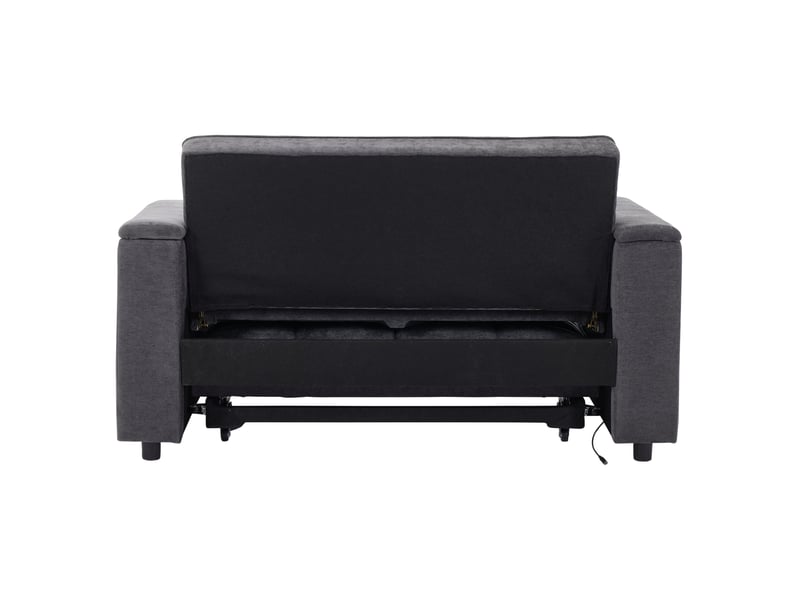 Canapé convertible 2 places 140,5 x 74 x 82 cm en tissu avec dossier réglable, usb et rangement gris chicfurn - Conforama E