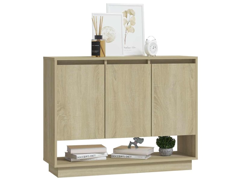  Buffet - bahut - meuble de rangement chêne sonoma 97x31x75 cm bois d'ingénierie  - Conforama D