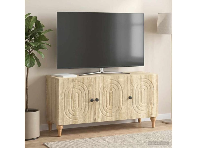  Meuble tv - banc tv - meuble de rangement 99 x 34,5 x 50 cm chêne sonoma bois d'ingénierie  - Conforama B
