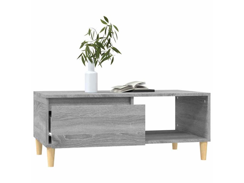  Table basse rectangulaire | table de salon sonoma gris 90x50x36,5 cm bois d'ingénierie shl5955  - Conforama D