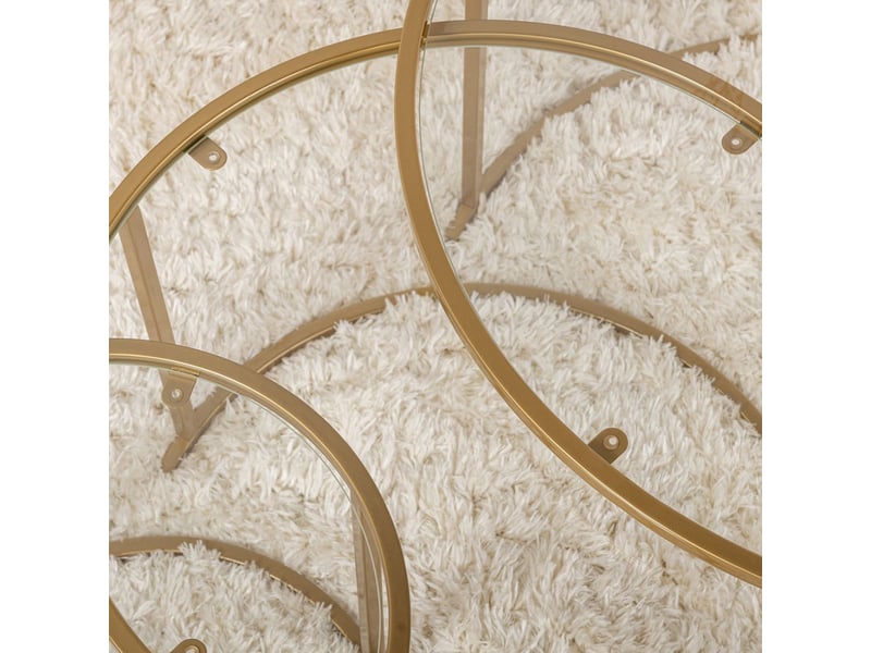 Ensemble de tables basses en verre trempé aurum tris - or  - Conforama D