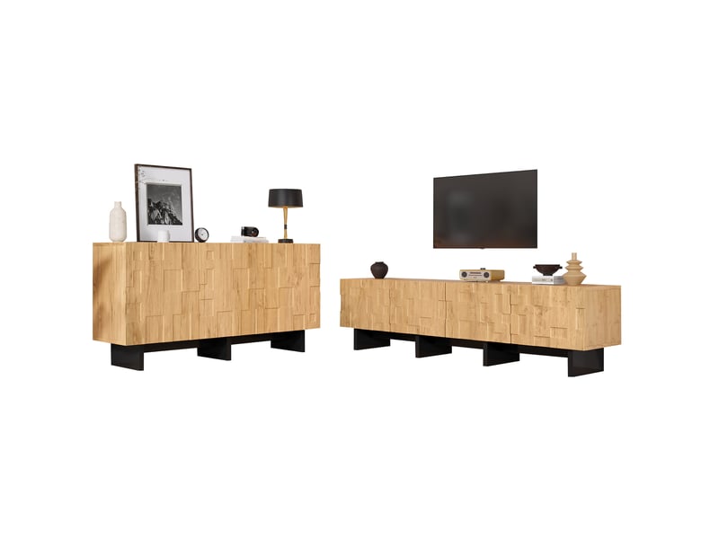  Ensemble meuble tv 180 cm et buffet de rangement evryae  - Conforama A