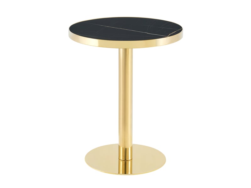  Table d'appoint ronde 59.5 x 59.5 cm en mdf noir et or  - Conforama D