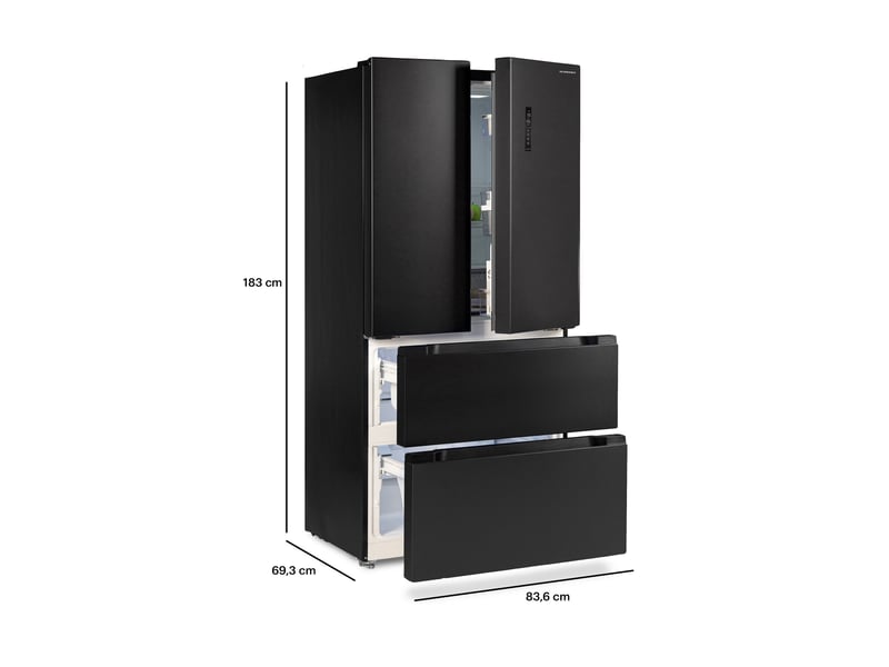  Schneider scfd510nfdx-d - réfrigérateur multi-portes no frost 510l avec ecran dark inox SCFD510NFDX-D - Conforama D