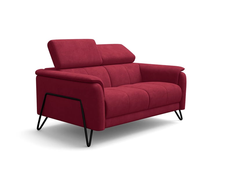  Canapé 2 places roden, tissu velours bordeaux RODEN - Conforama A