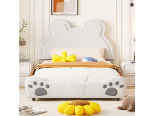 Lit simple 140x200 cm TCQPZ coloris blanc