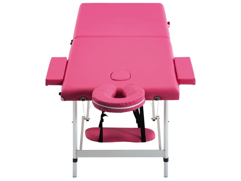  Table de massage pliable 2 zones inox rose 02_0001809  - Conforama C