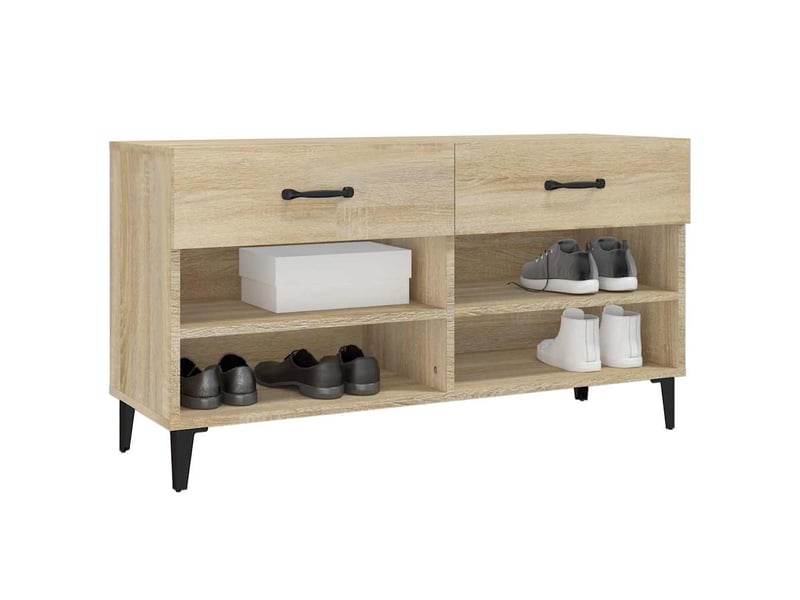  Meuble à chaussure | armoire à chaussures chêne sonoma 102x35x55cm bois d'ingénierie  - Conforama D