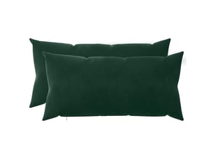 Lot de 2 coussins avec oreiller, coussins décoratifs heerlen vert foncé velours cf50649