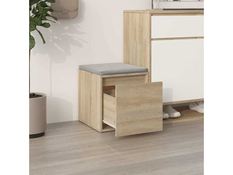  Boîte de rangement bureau chêne sonoma 40,5x40x40 cm bois d'ingénierie  - Conforama C